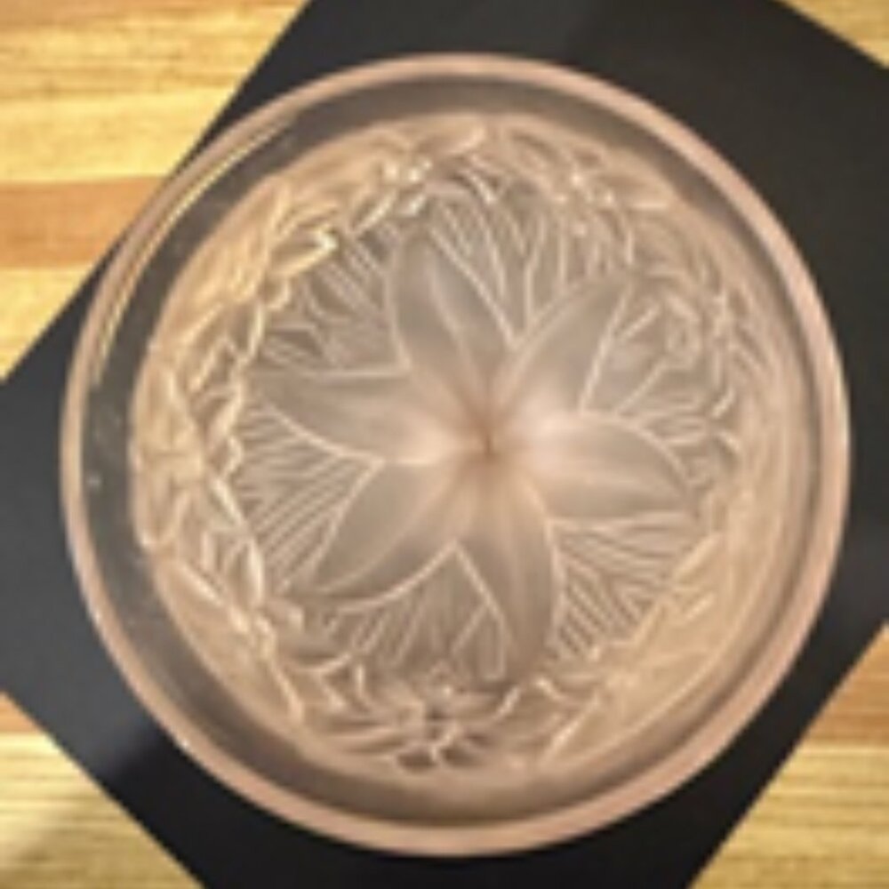 2 Frosted Pink Crystal  Goblets - Picture 2 of 4